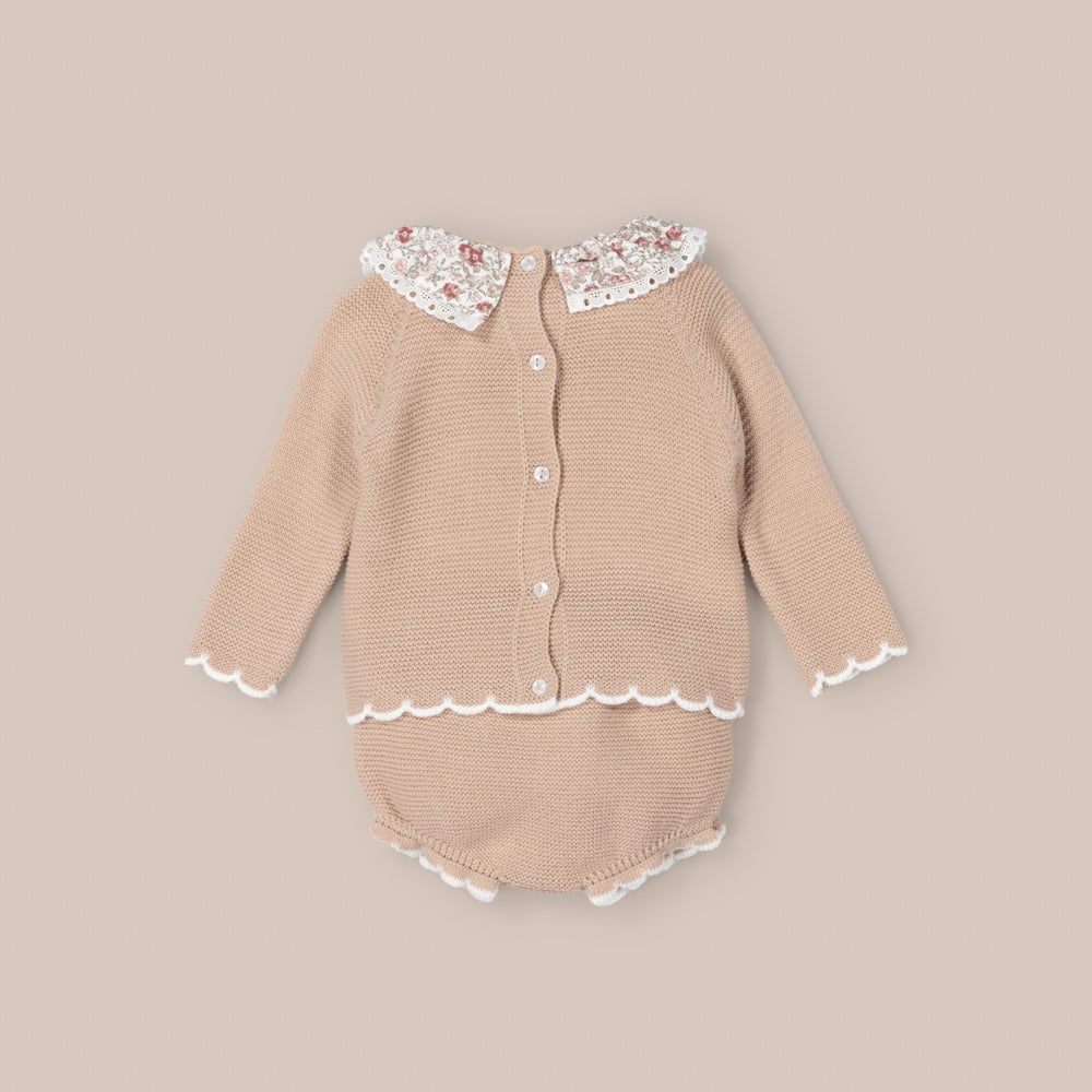 Conjunto Bebé  4Piezas Grana Rosa Empolvado