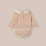 Conjunto Bebé  4Piezas Grana Rosa Empolvado