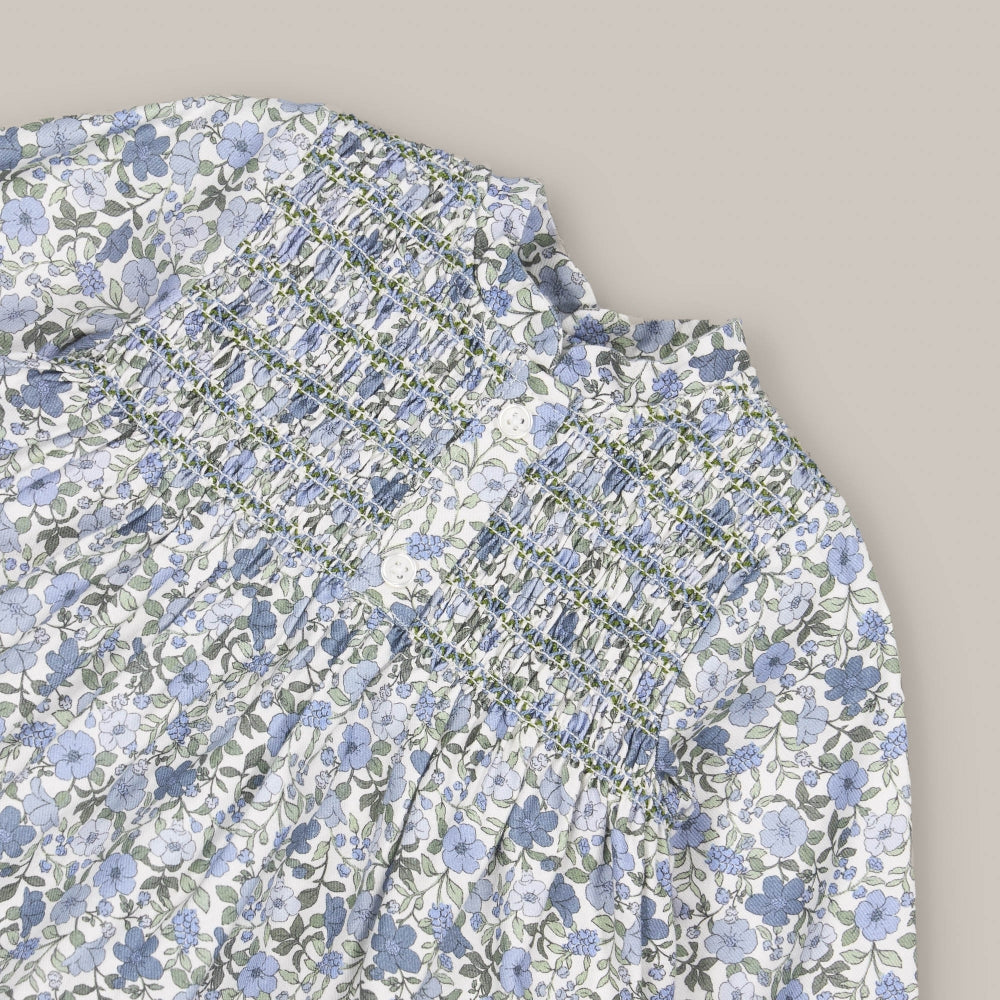 Baby dress set Smock Malaga Blue