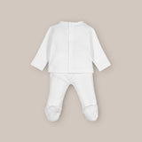 Conjunto Bebé 2 Piezas Polaina Rib Blanco