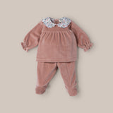 Conjunto Bebé Terciopelo Grosella