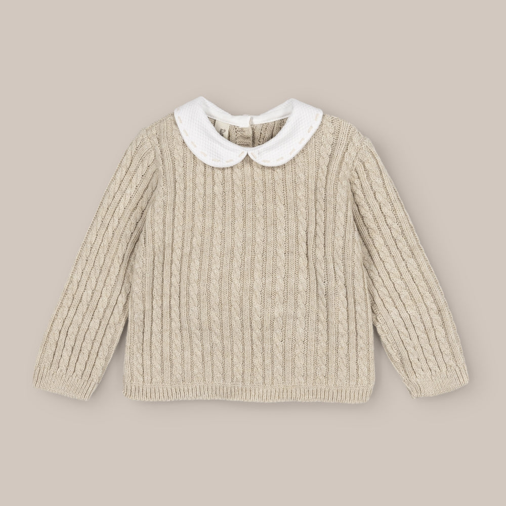 Zopfpullover aus Babywolle