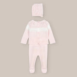 Conjunto Punto Bebé Mimo Rosa Blanco