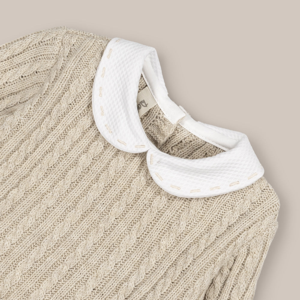 Zopfpullover aus Babywolle