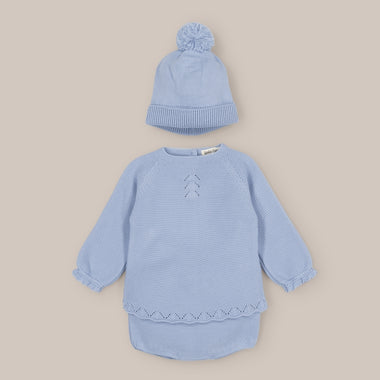 Knit Baby Set  Blue