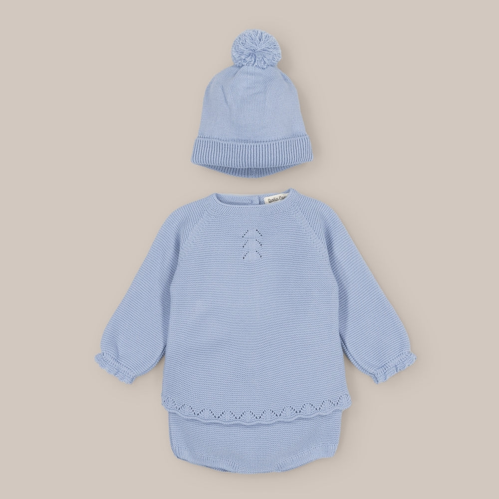 Knit Baby Set  Blue